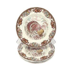 4 Johnson Brothers Autumn Monarch China Cereal/Soup Bowls